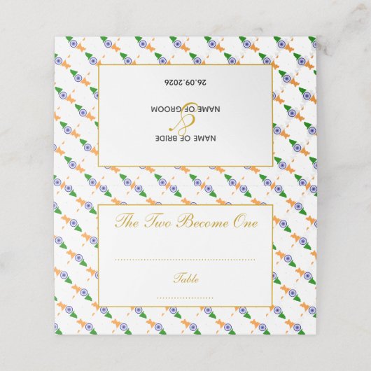 Elegante India bruiloft (Buitenkant ongevouwen)