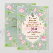 Elegante Indiase Mehndi Ceremonie Uitnodiging (Voorkant / Achterkant)