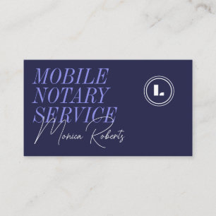 Elegante indigo donkerblauwe inkt mobiele notaris visitekaartje