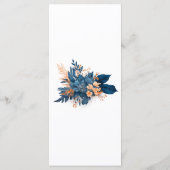 Elegante Indigo Roest Bloemen Boho Bruiloft Menu (Achterkant)