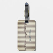 Elegante indigoblauwe agaat sequins bagagelabel (Achterkant verticaal)