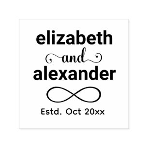 Elegante Infinity Typografie Bruiloft Monogram Zelfinktende Stempel