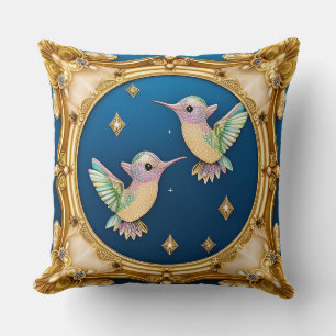 Elegante ingelijste vogels kunstwerk kussen