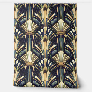Elegante ingewikkelde art deco luxe goud behang