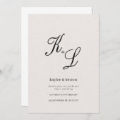 Elegante Initialen bruiloft uitnodiging (Voorkant / Achterkant)