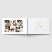 Elegante initialen fotocollage folie bruiloft gastenboek (Volledig)