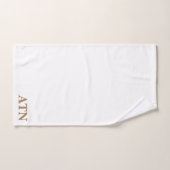 Elegante initialen in Cocoa bruin Witte achtergron Bad Handdoek (Handdoek)