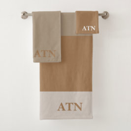 Elegante initialen kleur trend Stijlvolle driekleu Bad Handdoek