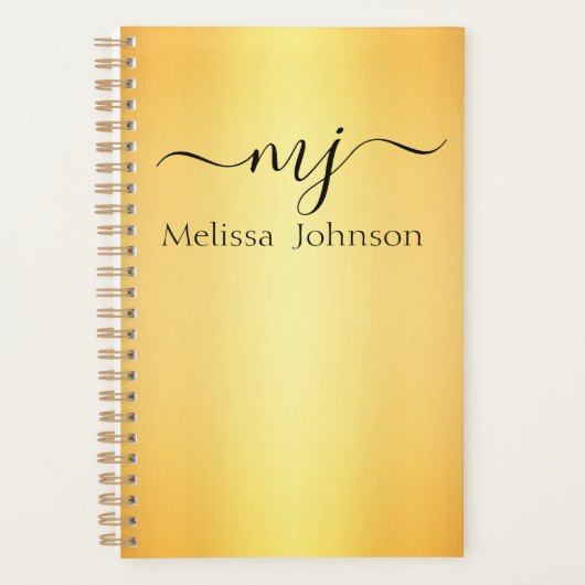 Elegante initialen op goud planner (Voorkant)