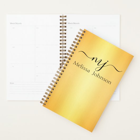 Elegante initialen op goud planner (Display)