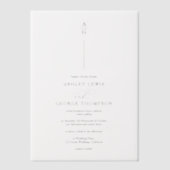 Elegante Initialen Zwart Modern Chic Wedding Vellum Uitnodigingen (Voorkant)