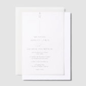 Elegante Initialen Zwart Modern Chic Wedding Vellum Uitnodigingen (Offset)