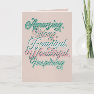 Elegante inspirerende 3D typografie Moederdag Kaar Kaart