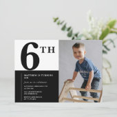 Elégante invitation 6ème anniversaire Black Chic M (Debout devant)