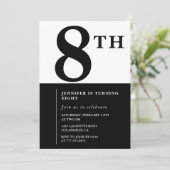 Elégante invitation 8ème anniversaire Black Chic G (Debout devant)