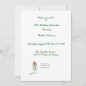 Elégante invitation à 60e anniversaire fleurie pou (Devant)