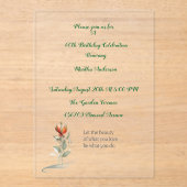 Elégante invitation à 60e anniversaire fleurie pou (Recto)