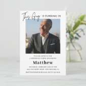 Elégante invitation à 70e anniversaire Homme Photo (Debout devant)