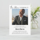 Elégante invitation à 75e anniversaire Homme Photo (Debout devant)