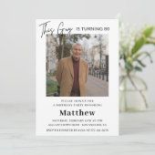 Elégante invitation à 80e anniversaire Homme Photo (Debout devant)