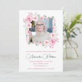 Elégante invitation à 80e anniversaire Photo Boho (Debout devant)