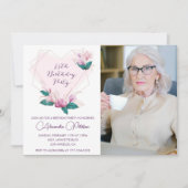 Elégante invitation à 85e anniversaire Floral Phot (Devant)