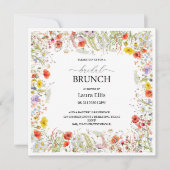 Elégante invitation à brunch fleur sauvage floral (Devant)