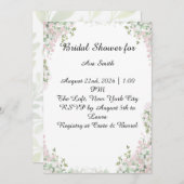 Elégante invitation à la douche nuptiale (Devant / Derrière)