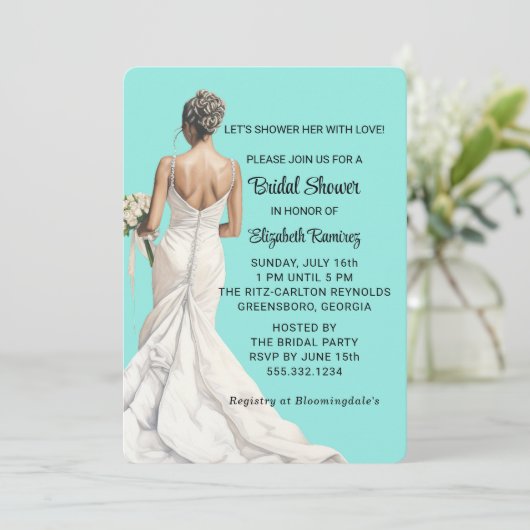 Elégante invitation à la douche nuptiale (Debout devant)