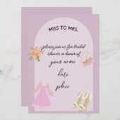 Elégante invitation à la douche nuptiale (Devant / Derrière)