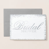 Elégante invitation à la douche nuptiale argent (Devant avec enveloppe)