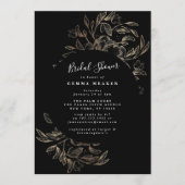 Elégante invitation à la douche nuptiale botanique (Devant)