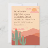 Élégante invitation à la douche nuptiale du désert (Devant)