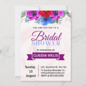 élégante invitation à la douche nuptiale fleurie (Devant)