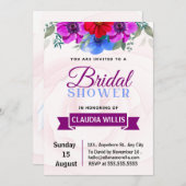 élégante invitation à la douche nuptiale fleurie (Devant / Derrière)