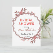 Elégante invitation à la douche nuptiale florale (Debout devant)