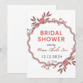 Elégante invitation à la douche nuptiale florale (Devant / Derrière)