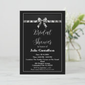 Elégante invitation à la douche nuptiale noire et (Debout devant)