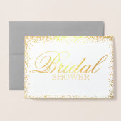 Elégante invitation à la douche nuptiale or (Devant avec enveloppe)