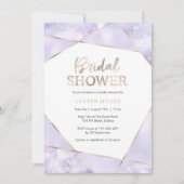 Elégante invitation à la douche nuptiale violette  (Devant)