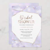 Elégante invitation à la douche nuptiale violette  (Devant / Derrière)