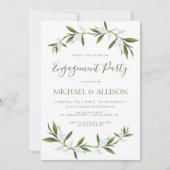 Elégante invitation à la fête de fiançailles verdo (Devant)