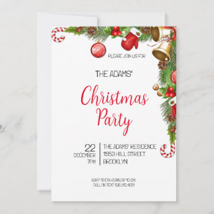 Élégante invitation à la fête de Noël