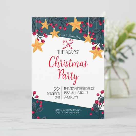 Élégante invitation à la fête de Noël (Debout devant)