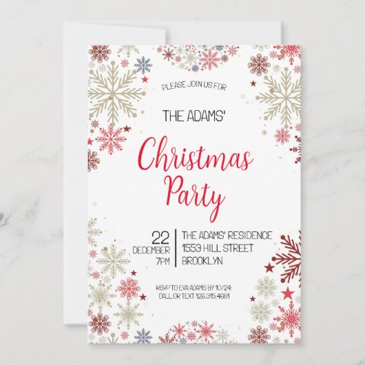 Élégante invitation à la fête de Noël (Devant)