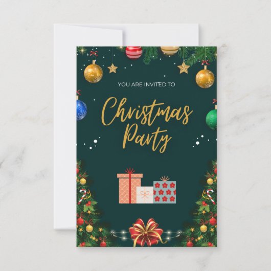 Élégante invitation à la fête de Noël (Devant)