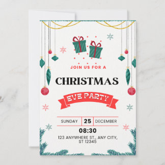 Élégante invitation à la fête de Noël