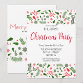 Élégante invitation à la fête de Noël (Devant / Derrière)