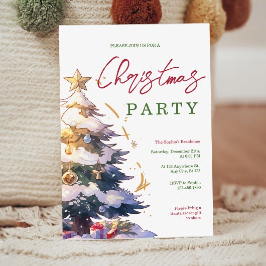 Élégante invitation à la fête de Noël