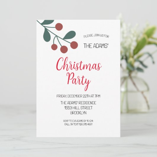 Élégante invitation à la fête de Noël (Debout devant)